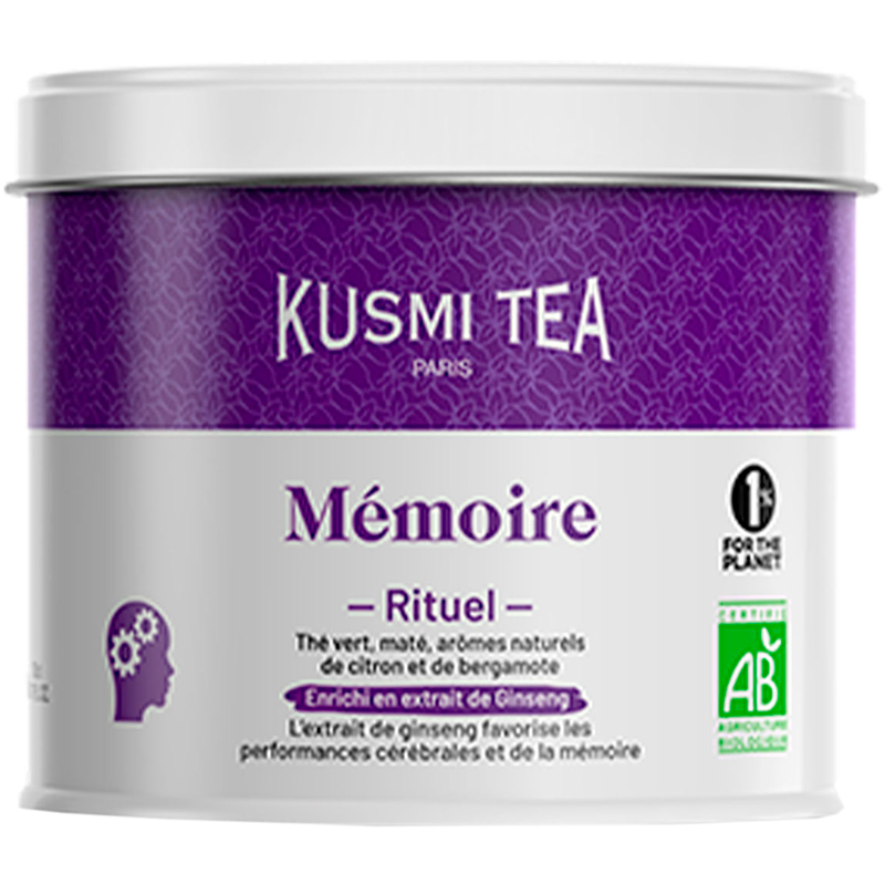 Чай зеленый Kusmi tea "Memoire", Кусми Мемуары, Лимон, Бергамот (BIO, Organic Tea), банка 100гр