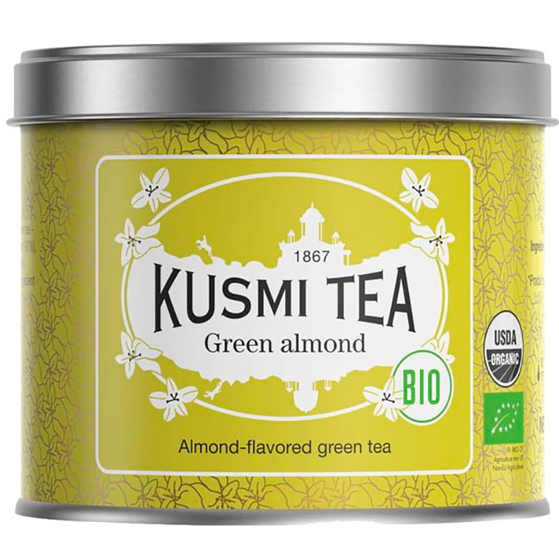 Чай зеленый Kusmi tea "Green Almond", Кусми Алмонд Миндаль (BIO, Organic Tea), банка 100гр