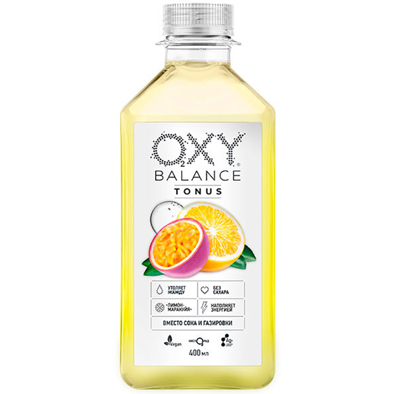 Напиток «Oxy Balance» Tonus, Окси Баланс Лимон, Маракуйя 0.4л, пэт