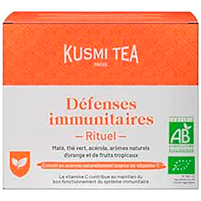 Чай зеленый Kusmi tea «Immune Defense Organic», Кусми, Витмин C, Тропические Фрукты (BIO, Organic Tea) (18шт)