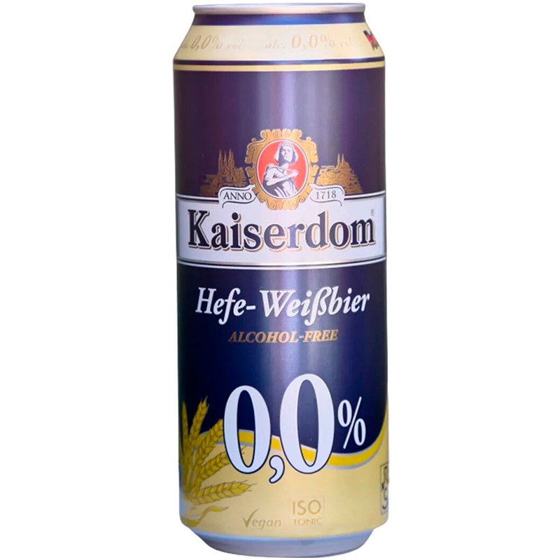 Безалкогольное пиво «Kaiserdom» Hefe - Weissbier Alcohol - Free, Кайзердом Хефе - Вайсбир, 0%, 0.5л, банка (Германия)