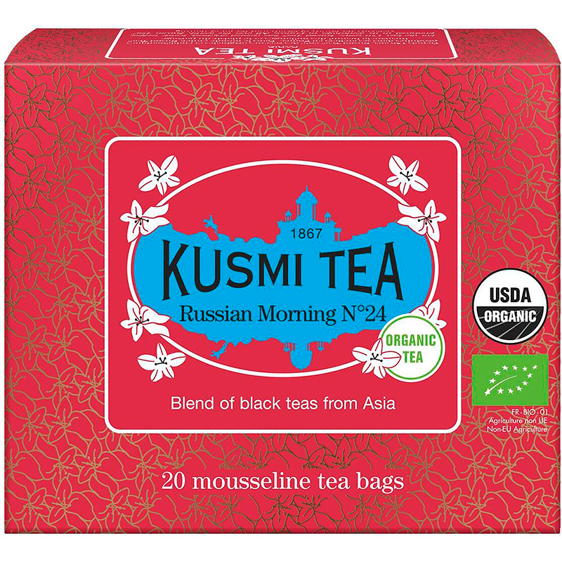 Чай черный Kusmi tea Russian Morning N°24, Кусми Утро России N°24 Саше 20*2,2гр. (BIO, Organic Tea)