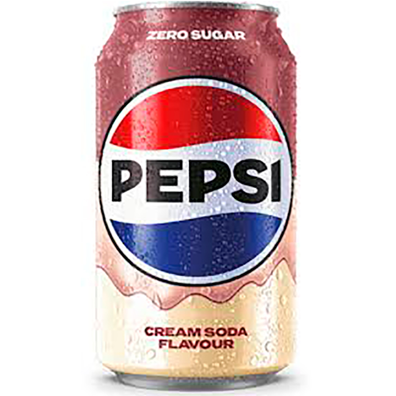 Газированный напиток «Pepsi» Cream Soda Zero Sugar, Пепси Крем Сода Зеро Сугар 0.33л, банка (Великобритания)