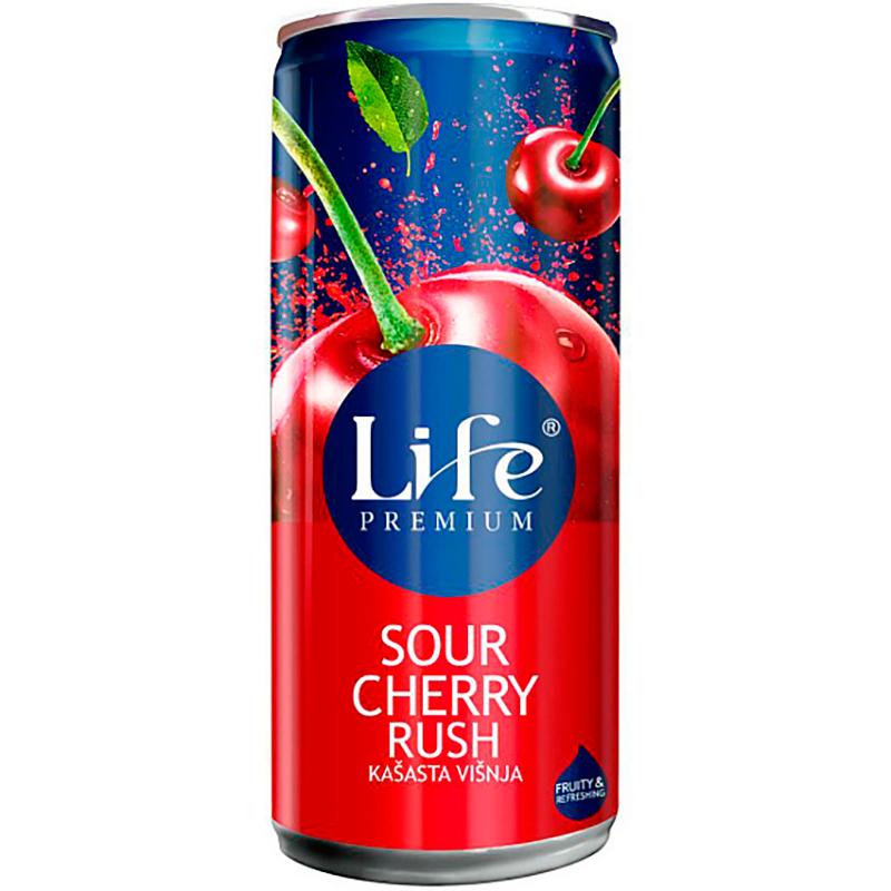 Нектар "Сочная вишня" т.м. "life Premium", 0.25л (алюминиевая банка)