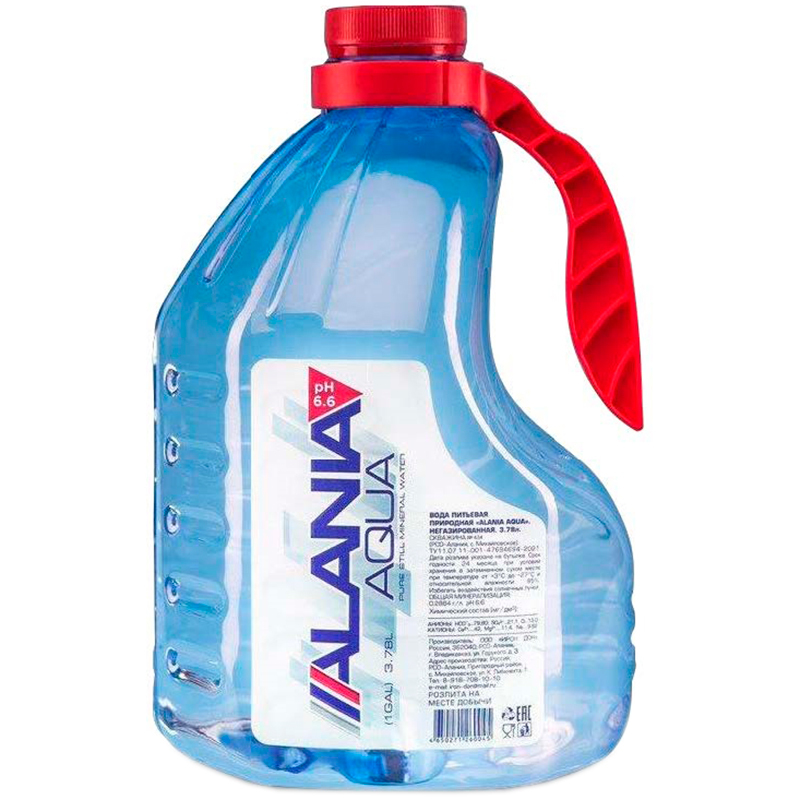 Минеральная природная вода «Alania Aqua», Алания Аква 3.78л, без газа, пэт (2шт. в упаковке)