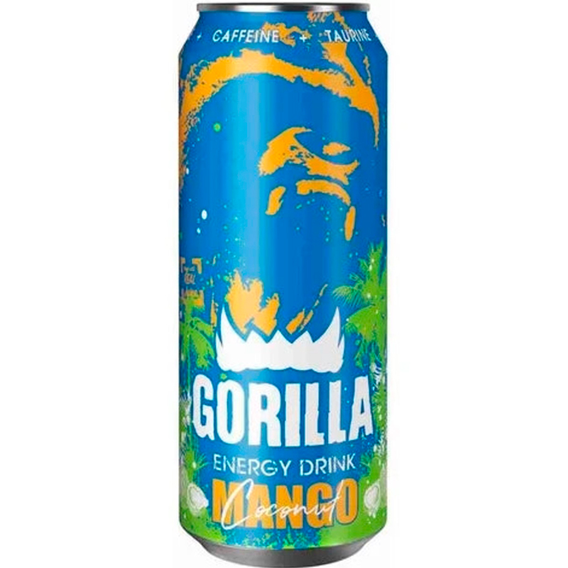 Энергетический напиток Gorilla Energy Drink, Горилла Манго 0.5л, банка