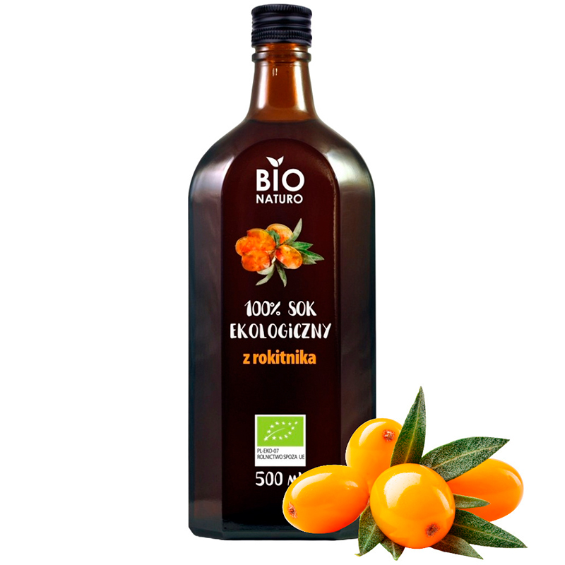 Сок «Bio Naturo» 100% Organic Sea Buckthorn, Био Натуро Органик Облепиха 0.5л, стекло