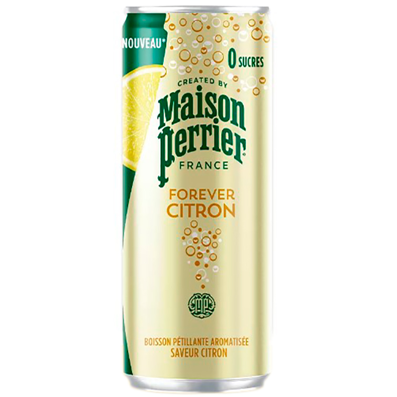 Напиток Perrier Forever Citron, Мейсон Перье Цитрон навсегда, Лимон без сахара 0,33л ж/б.