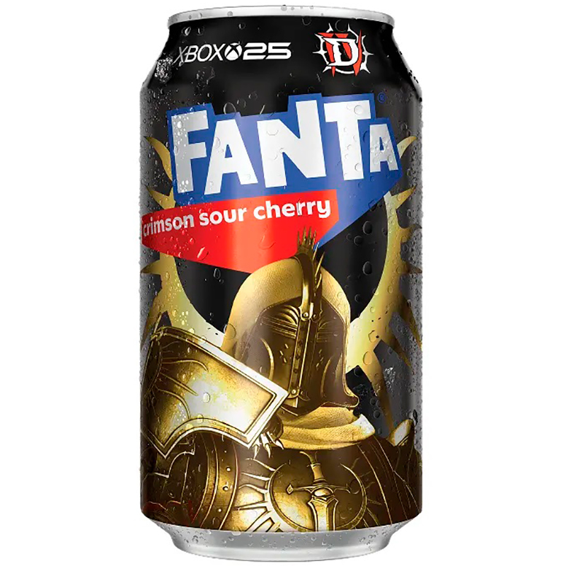 Газированный напиток «Fanta» Crimson Sour Cherry, Фанта Кислая вишня 0.355л, банка (США)