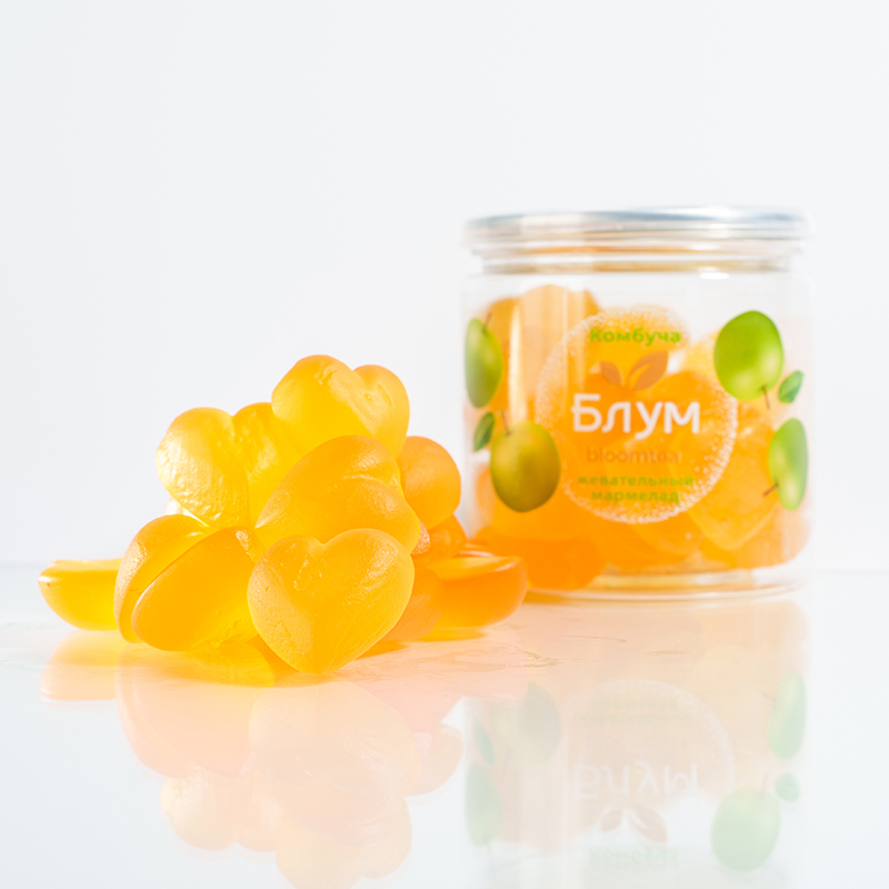 Мармелад из Комбучи «Bloomtea», Блумти натуральное Яблоко, 130гр, пэт