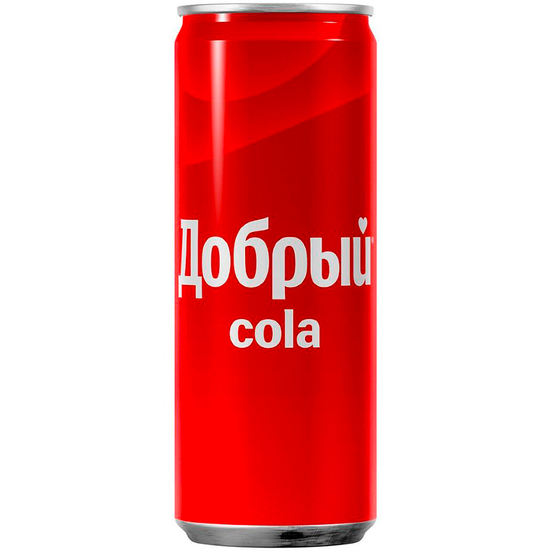 Напиток «Добрый» Cola, Кола 0.33 с газом, банка