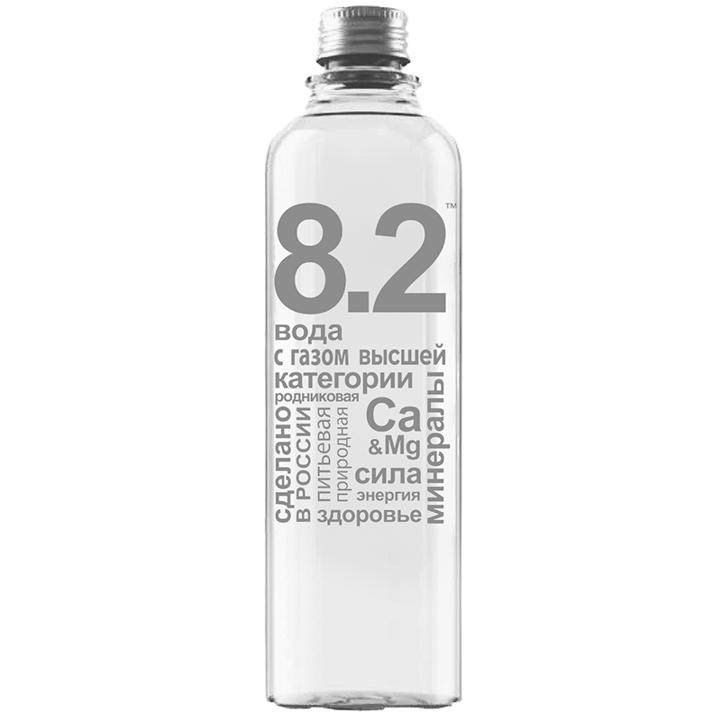 Минеральная природная слабощелочная столовая вода высшей категории «8.2», 0.5л, с газом, стекло Минеральная природная слабощелочная столовая вода высшей категории «8.2», 0.5л, с газом, стекло