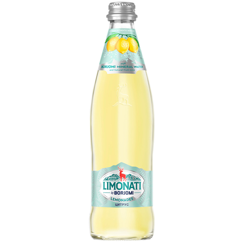 Напиток «Borjomi» Limonati, Боржоми Цитрус, 0.5л, с газом, стекло (Грузия)