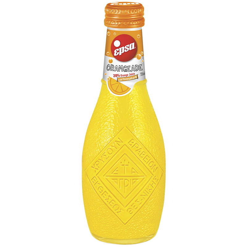 Сокосодержащий газированный напиток «Epsa» Orangeade, Эпса Апельсин 0.232л, стекло