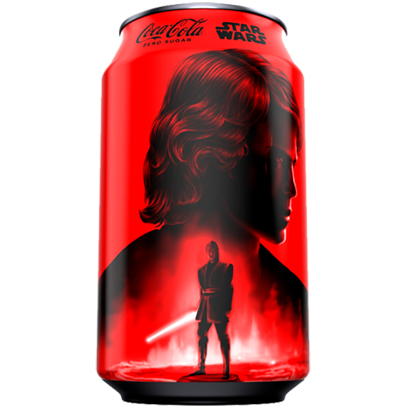 Газированный напиток «Coca-Cola» Star Wars Limited Edition, Кока Кола Лимитед Эдишен Звездные войны (США) (в упаковке вид героев непредсказуемо разный) 0.355л. банка