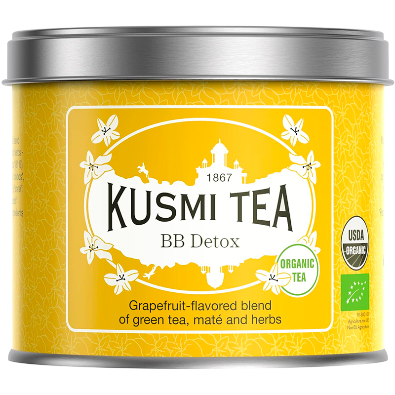 Чай зеленый Kusmi tea "BB Detox", Кусми ББ Детокс Мате, Грейпфрут (BIO, Organic Tea), банка 100гр