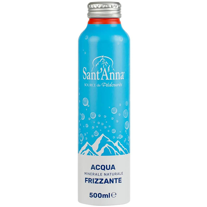 Минеральная вода «Sant'Anna» Frizzante, Сант Анна Фриззанте 0.5л*12 шт, с газом, алюминиевая бутылка