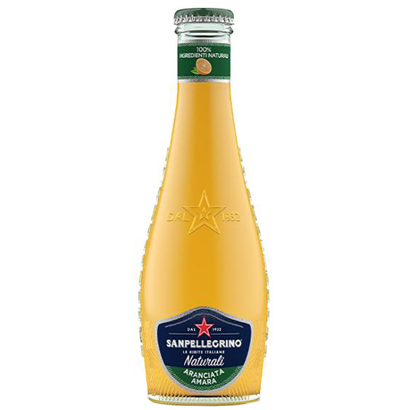 Сокосодержащий напиток S.Pellegrino Naturali Aranciata Amara (bitter), С.Пеллегрино Горький Апельсин стекло 0,2л x 24шт
