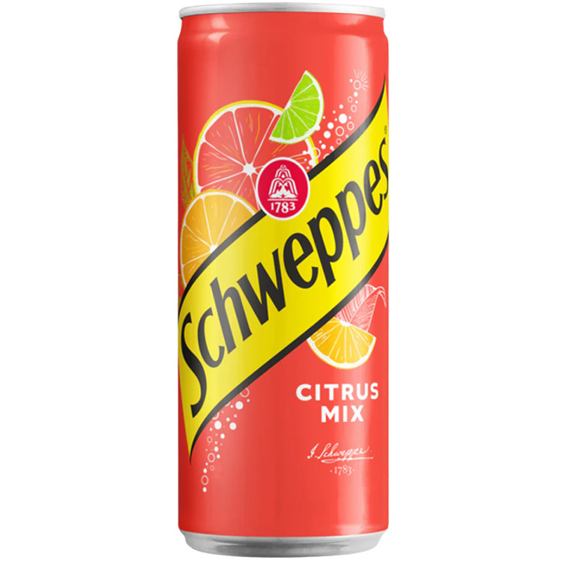 Газированный напиток «Schweppes» Citrus Mix, Швепс Цитрус Микс 0.33л. банка