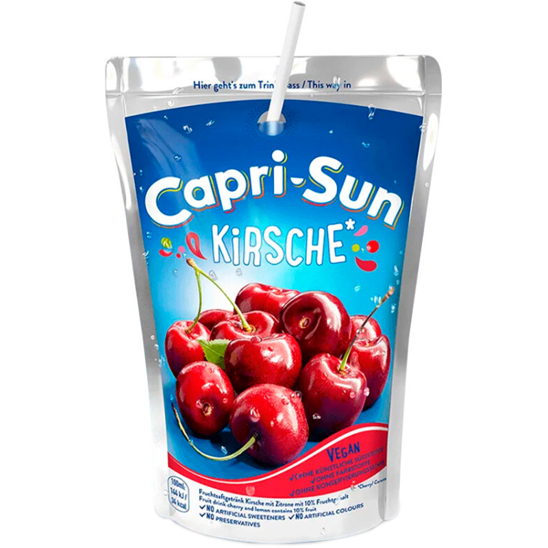 Напиток сокосодержащий «Capri Sun» Kirsche / Cerise, Каприсан Вишня, 0.2л, без газа, пакет