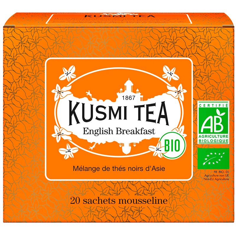 Чай черный Kusmi tea "English Breakfast", Кусми Английский Завтрак Саше (BIO, Organic Tea) (2,2гр *20шт) 44гр