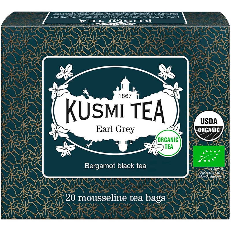 Чай черный Kusmi tea «Earl Grey», Кусми Саше Бергамот (BIO, Organic Tea) (20шт) 44гр.