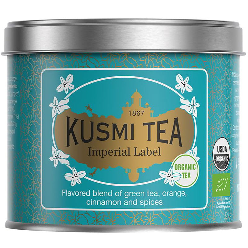 Чай зеленый Kusmi tea "Label Imperial", Кусми Империал Цитрус, Пряности (BIO, Organic Tea), банка 100гр