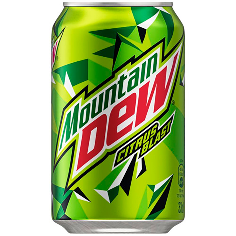 Газированный напиток «Mountain Dew» Citrus Blast, Маунтин Дью Цитрус Бласт 0.33л, банка (Дания)
