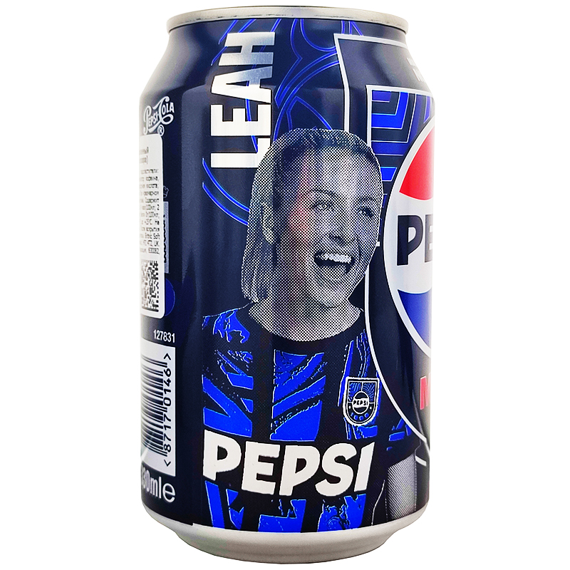 Газированный напиток «Pepsi» Pepsi Max No Sugar, Пепси  без сахара (Серия: UEFA Women's Euro 2025 Football Leah Williamson, Женский чемпионат Европы по футболу 2025, Лея Уильямсон ) 0.33л, банка (Англия)