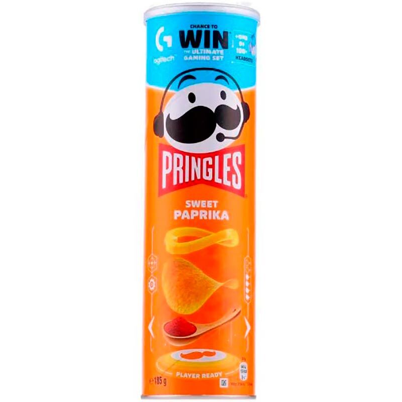 Чипсы «Pringles» Sweet Paprika, Принглс Сладкая Паприка 185г, банка