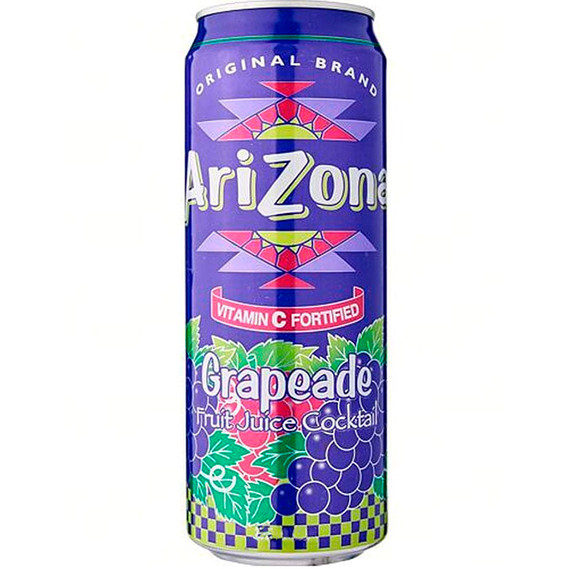 Напиток Arizona Grapeade Fruit Juice Cocktail, Коктейль Виноградный сок, 0.65л, банка
