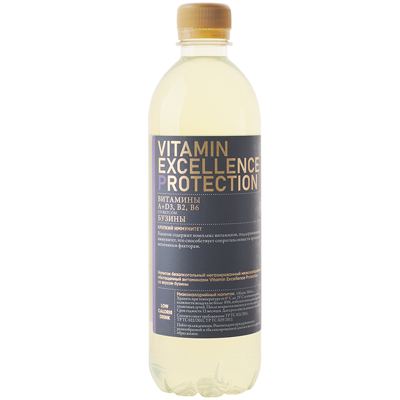 Напиток «Vitamin Excellence» Protection, Витамин Экселенс Протектион Защита бузина, 0,5л, пластик