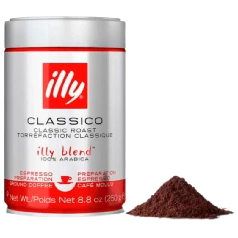 Кофе молотый ILLY Classico 100% Arabica, Илли Классико 100% Арабика (классическая средняя обжарка), 250г, банка
