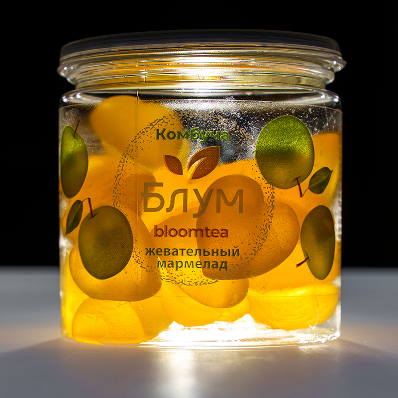 Мармелад из Комбучи «Bloomtea», Блумти натуральное Яблоко, 130гр, пэт