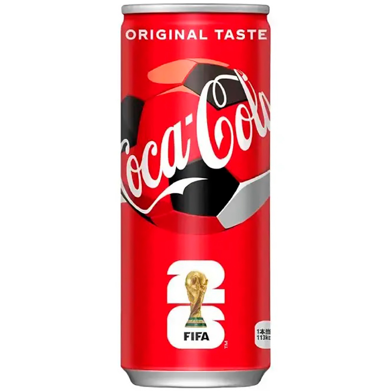 Газированный напиток Coca-Cola Original FIFA, Кока Кола Оригинальный вкус Фифа (Япония) 0.25л. банка