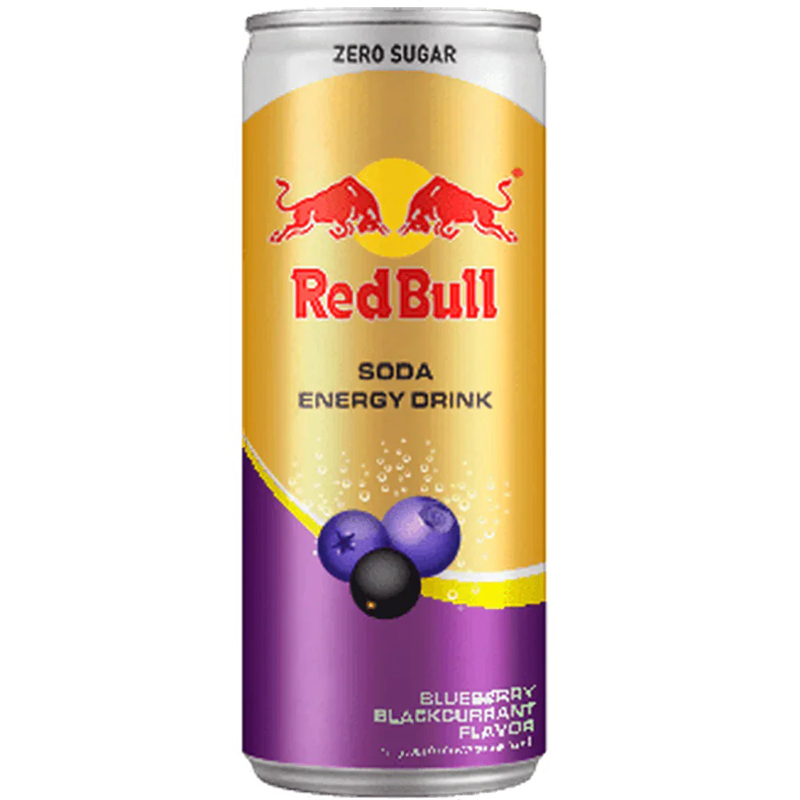 Энергетический напиток «Red Bull» Blueberry Blackcurrant Zero Sugar, Ред Булл Черника, Черная смородина, без сахара 0.25л, банка (Таиланд)