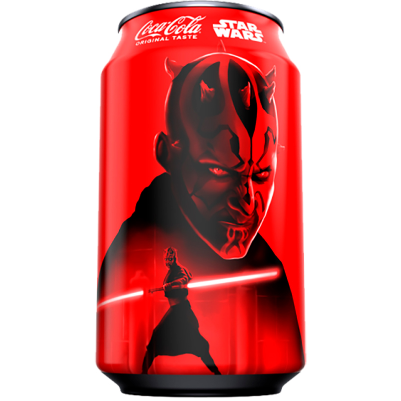Газированный напиток «Coca-Cola» Star Wars Limited Edition, Кока Кола Лимитед Эдишен Звездные войны (США) (в упаковке вид героев непредсказуемо разный) 0.355л. банка
