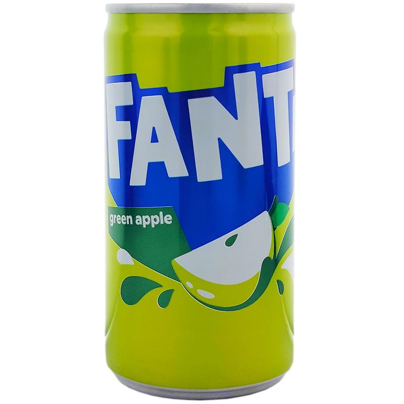Газированный напиток «Fanta» Green Apple, Фанта Зеленое Яблоко 0.185л, ж/б (Ирак)