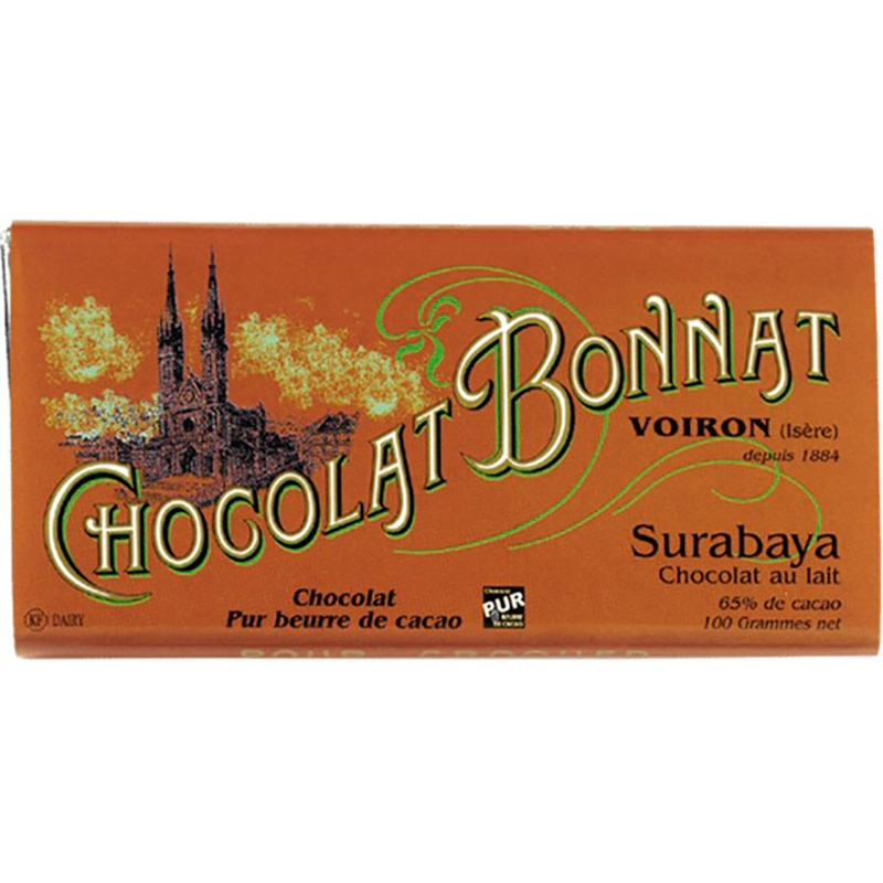 Шоколад молочный «Bonnat» Surabaya (Серия: Grands Crus Lait), 100гр