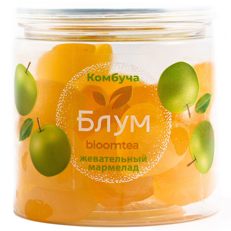 Мармелад из Комбучи «Bloomtea», Блумти натуральное Яблоко, 130гр, пэт