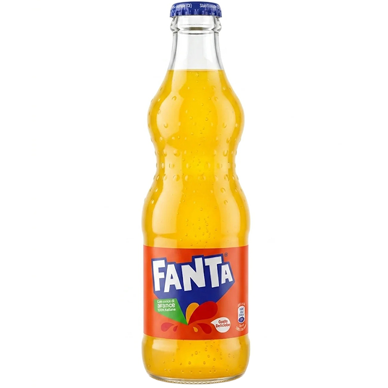Газированный напиток «Fanta» Orange, Фанта Апельсин, 0.33л, стекло (Италия)