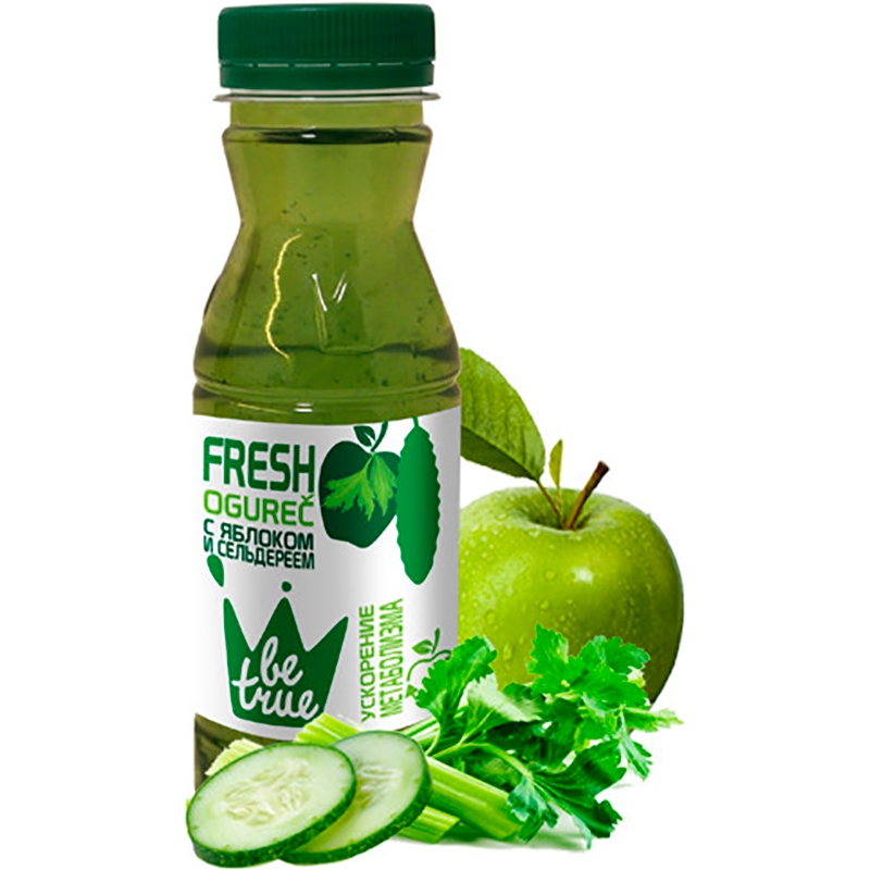 Сок «Be True» Fresh Ogurec, Огуречный с Яблоком и Сельдереем, 235мл, пластик