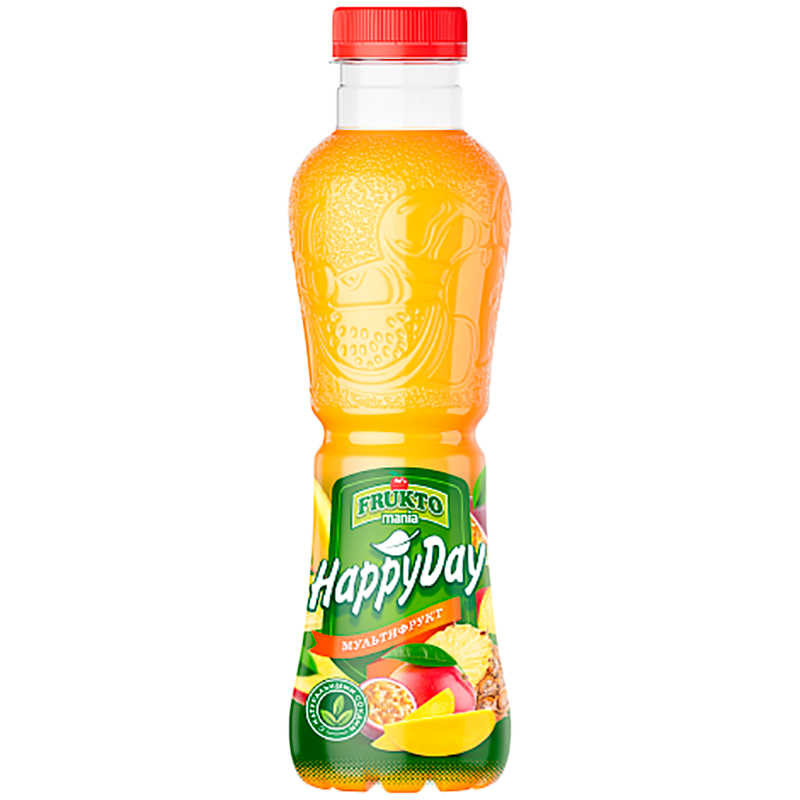 Напиток «Fruktomania» Happy Day, Фруктомания Счастливый день Мультифрукт, 0.5л, без газа, пэт