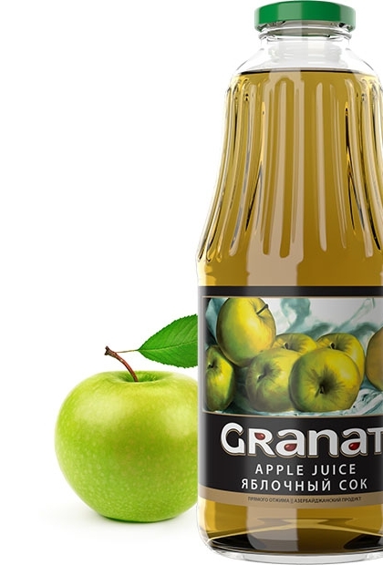Сок яблочный GRANAT прямого отжима неосветл. 1 литр