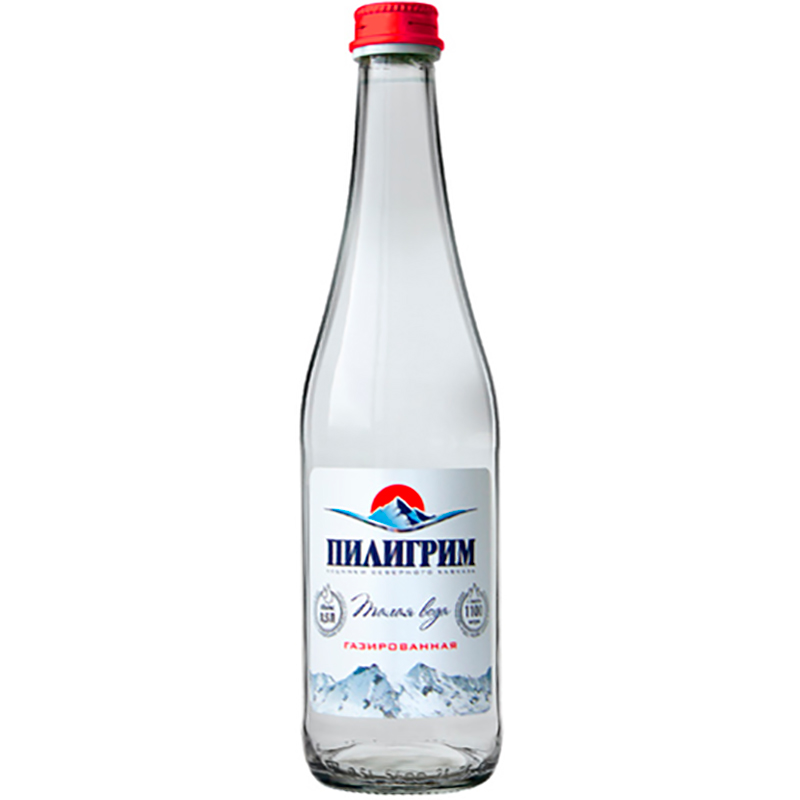 Вода Пилигрим 0,5 л, с газом, стекло