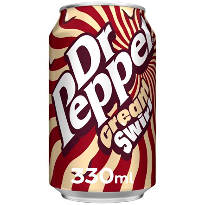 Газированный напиток Dr. Pepper Cream Swirl, Доктор Пеппер Кремовый Вихрь, Креам Свирл 0.33л, банка (Англия)