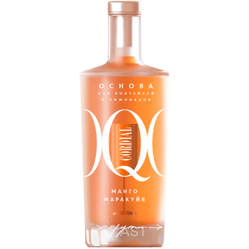 Сироп «Q», Кью Манго, Маракуйя, основа для коктейлей и лимонадов, 0.7л, стекло
