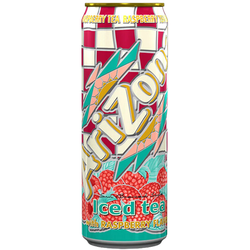 Холодный чай Arizona Iced Tea with Raspberry Flavor, Малина 0,65л, банка