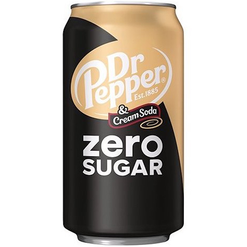 Газированный напиток Dr. Pepper Cream Soda Zero Sugar, Доктор Пеппер Крем сода Зеро Сугар, 0.355л, банка (США)
