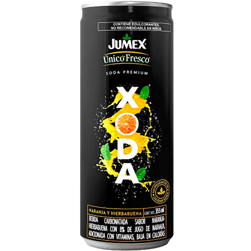 Газированный напиток «Jumex» Xoda, Джумекс Ксода c апельсиновым соком Jumex 0.355л, банка (Мексика)